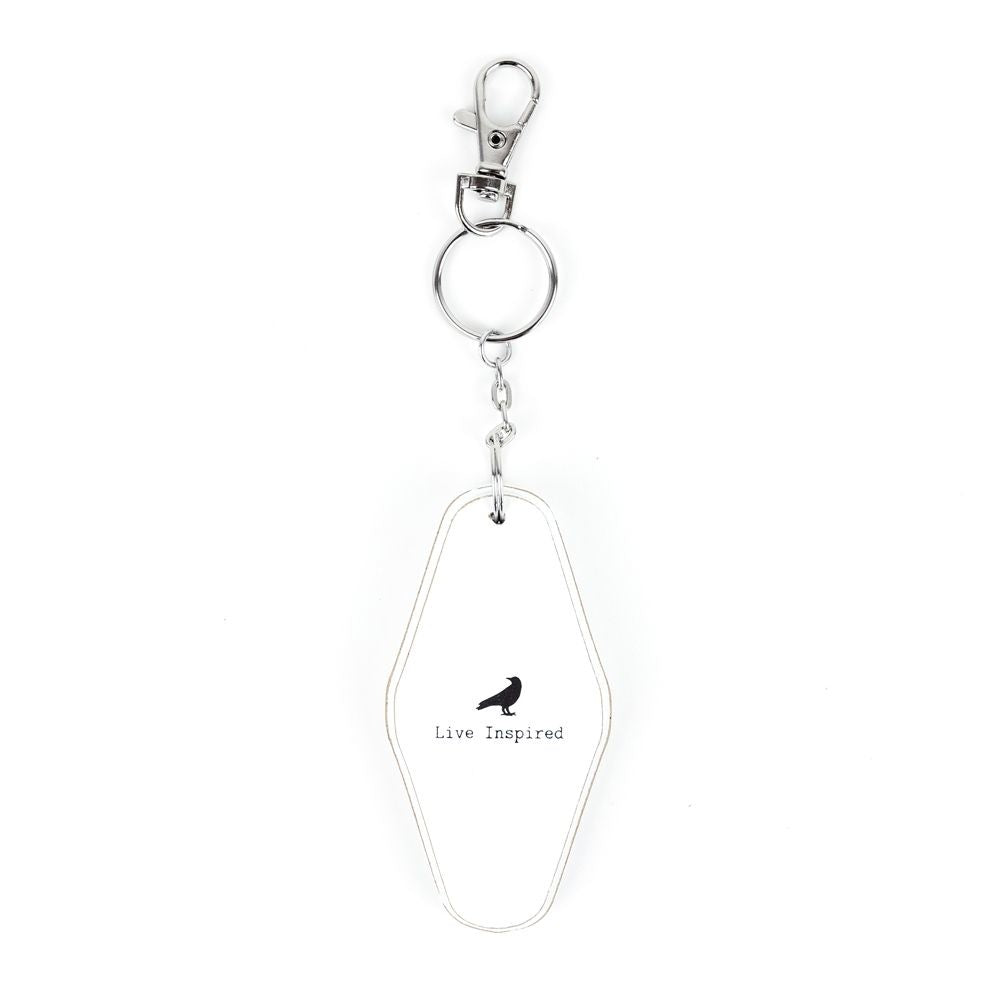 Grateful Heart Keychain | white, black | 3.5x1.7x.5 rvs wd