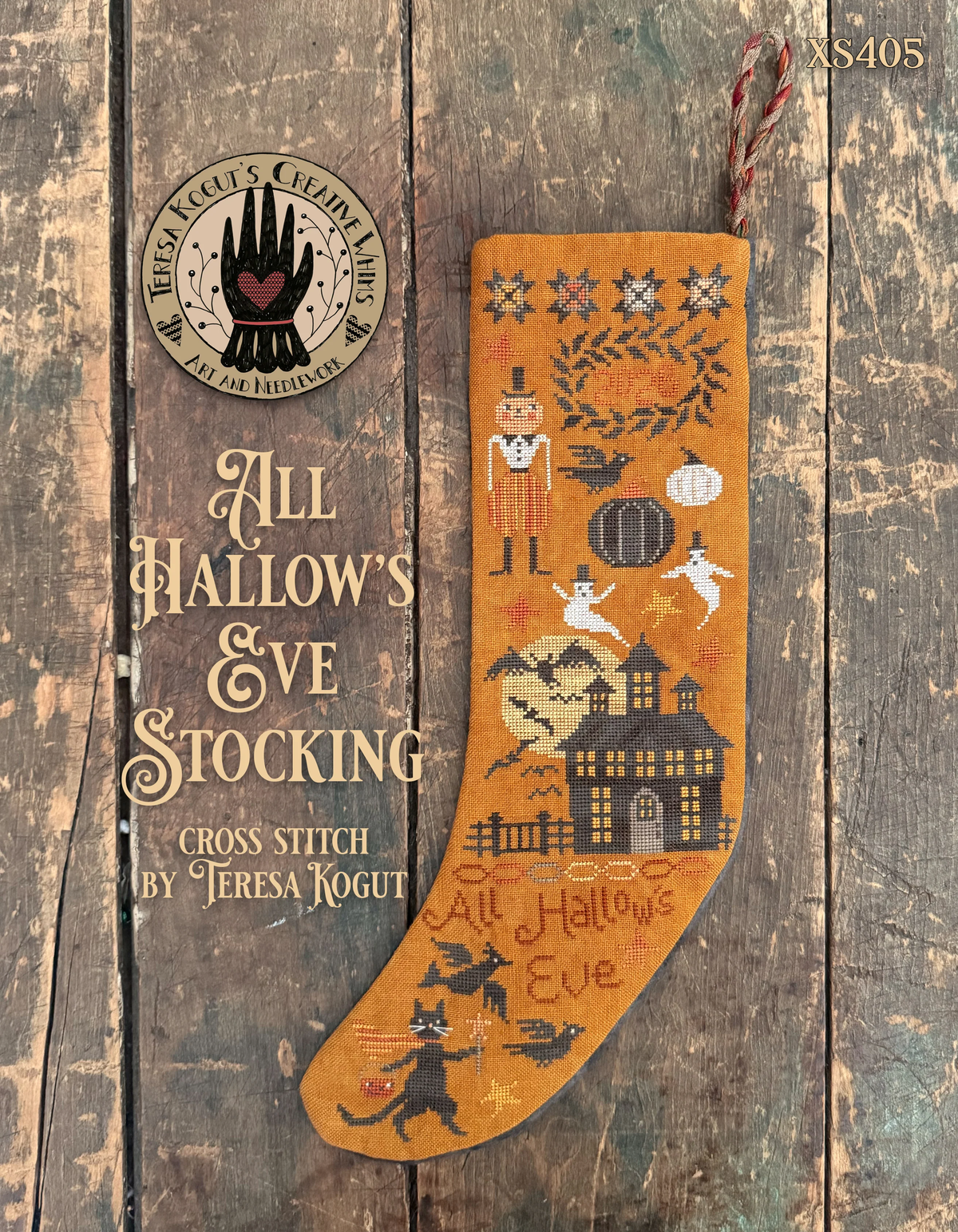 All Hallows Eve Stocking Cross Stitch by Teresa Kogut - Paper Pattern