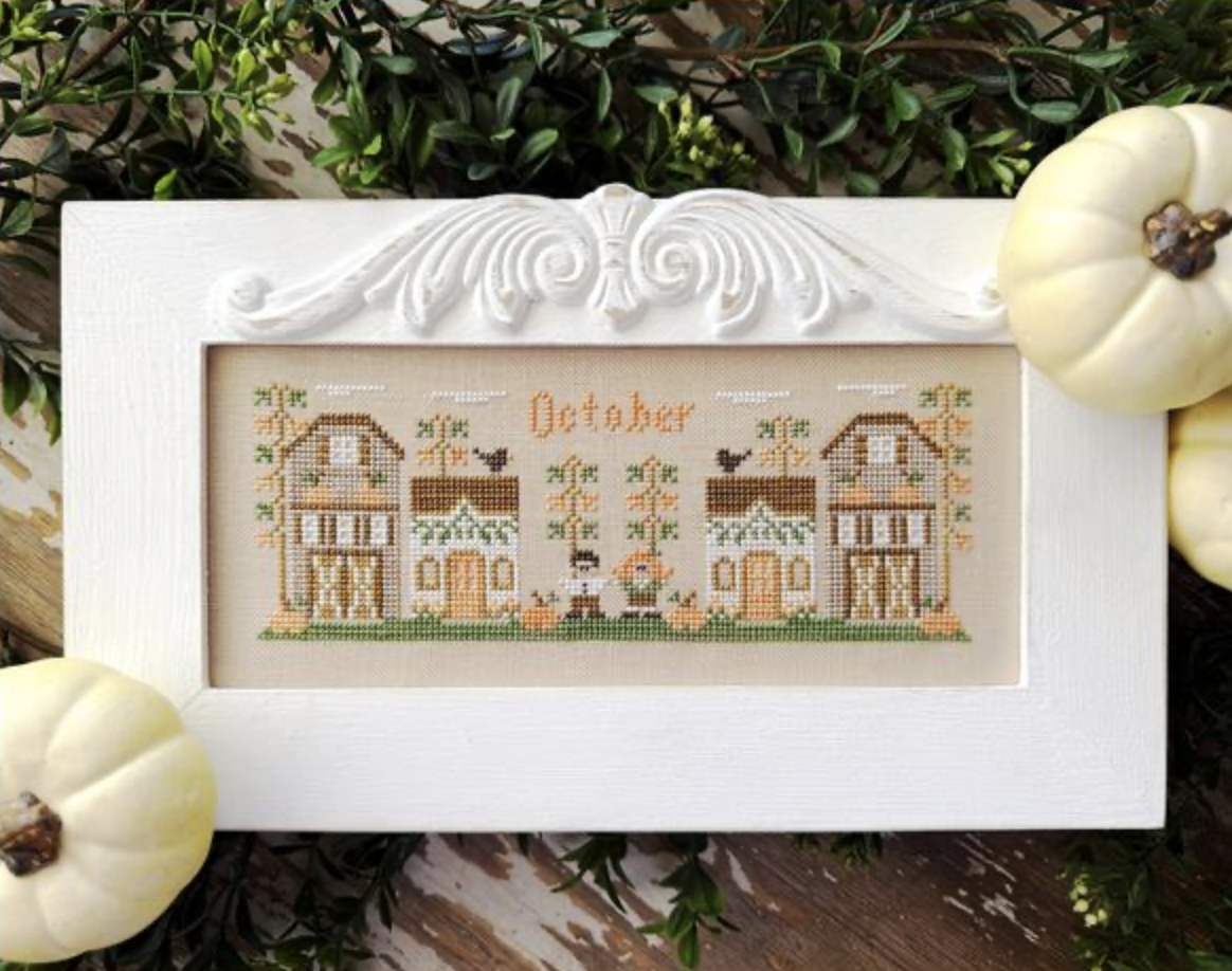 October Mini Village Cross Stitch by Country Cottage Needleworks - Paper Pattern