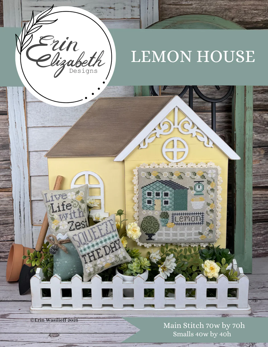 Lemon House Cross Stitch by Erin Elizabeth - Paper Pattern