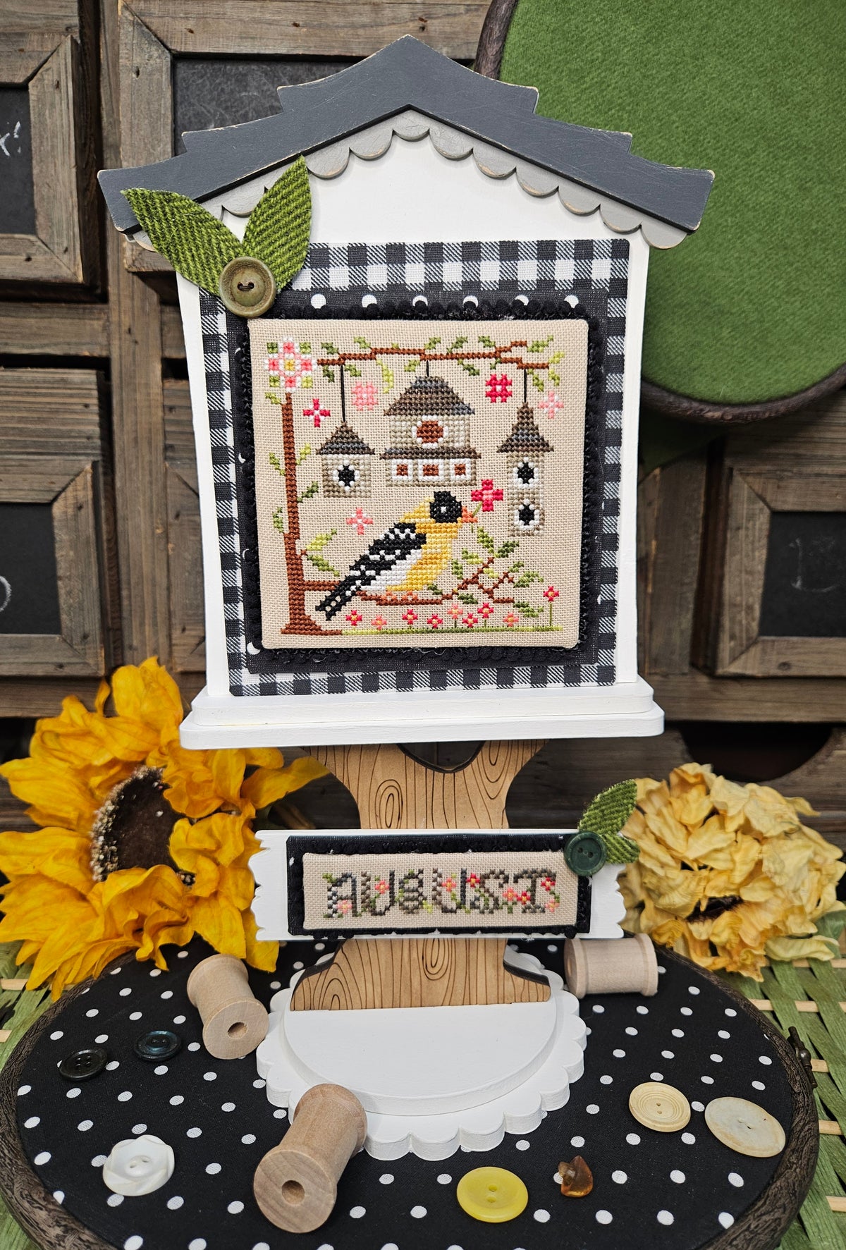 Pre-Order - Feathered Friends: August Cross Stitch by Quaint Rose NeedleArts - Paper Pattern