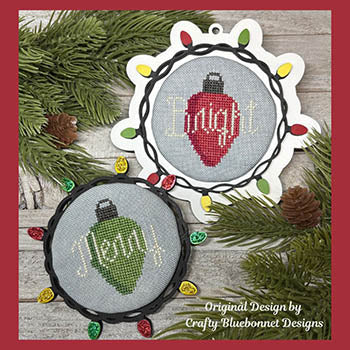 Merry and Bright Lights Cross Stitch by Crafty Bluebonnet - Paper Pattern