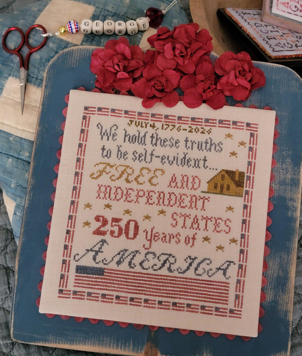 America's 250th Birthday Cross Stitch by Thread Milk Designs - Paper Pattern