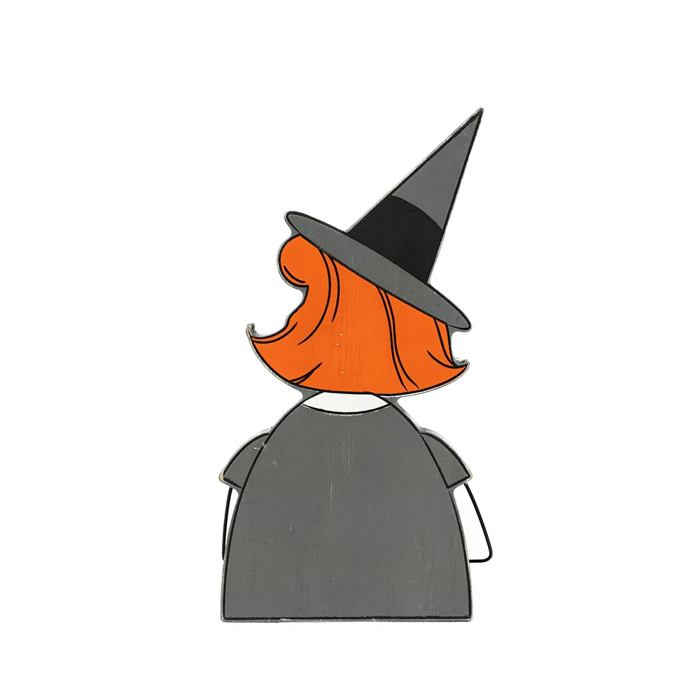 Witch | Sweet &amp; Spooky Collection | 5x8x1.5 reversible chunky wood shape w/beads | 55323