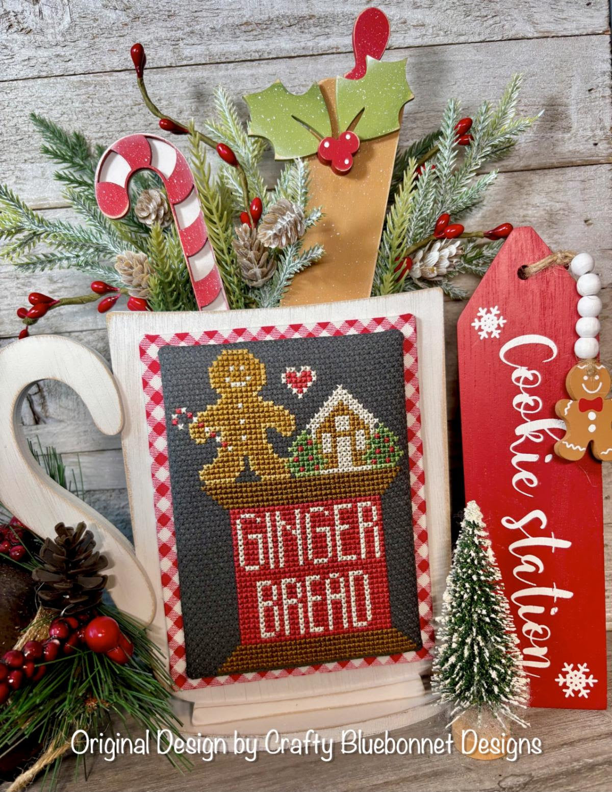 Gingerbread Spool Cross Stitch by Crafty Bluebonnet Designs - Paper Pattern