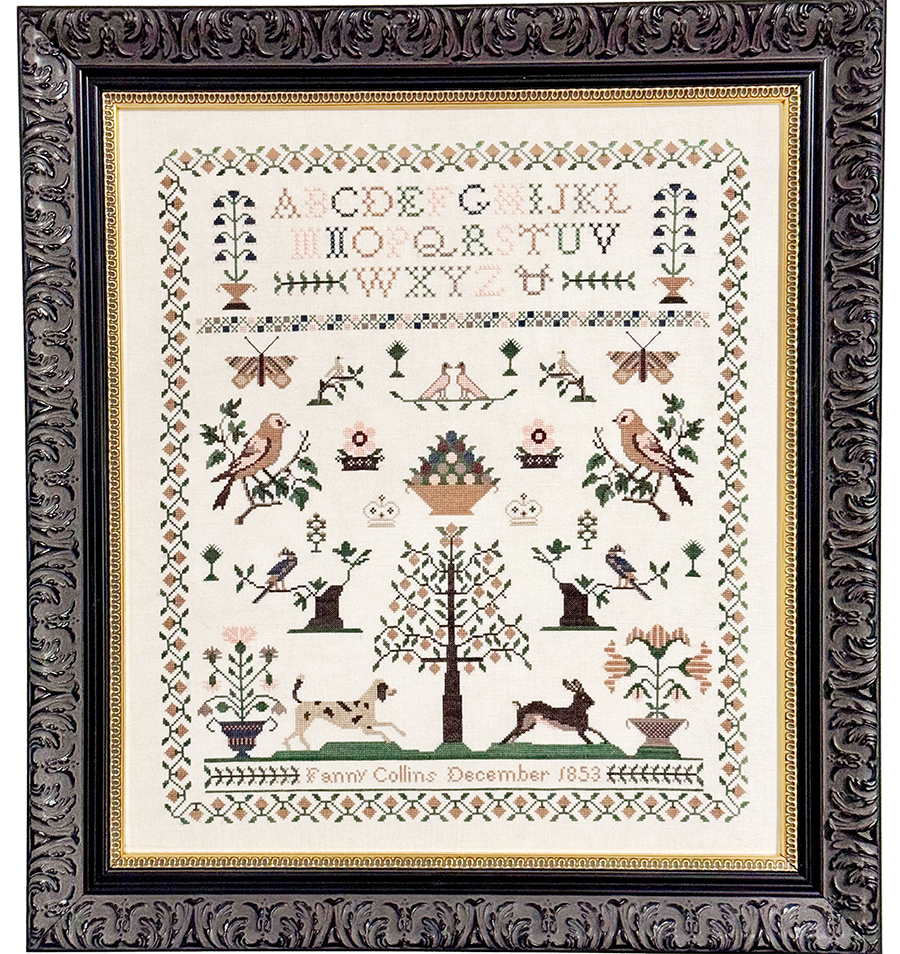 Pre-Order - Fanny Collins 1853 Sampler &amp; Pinwheel Cross Stitch by Fox and Rabbit - Paper Pattern