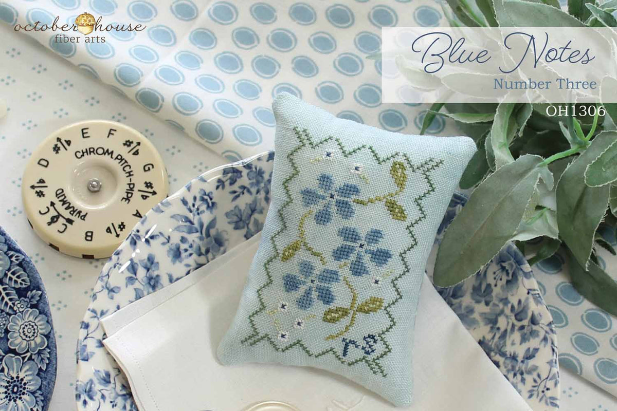 Blue Notes #3 Cross Stitch by October House Fiber Arts - Paper Pattern