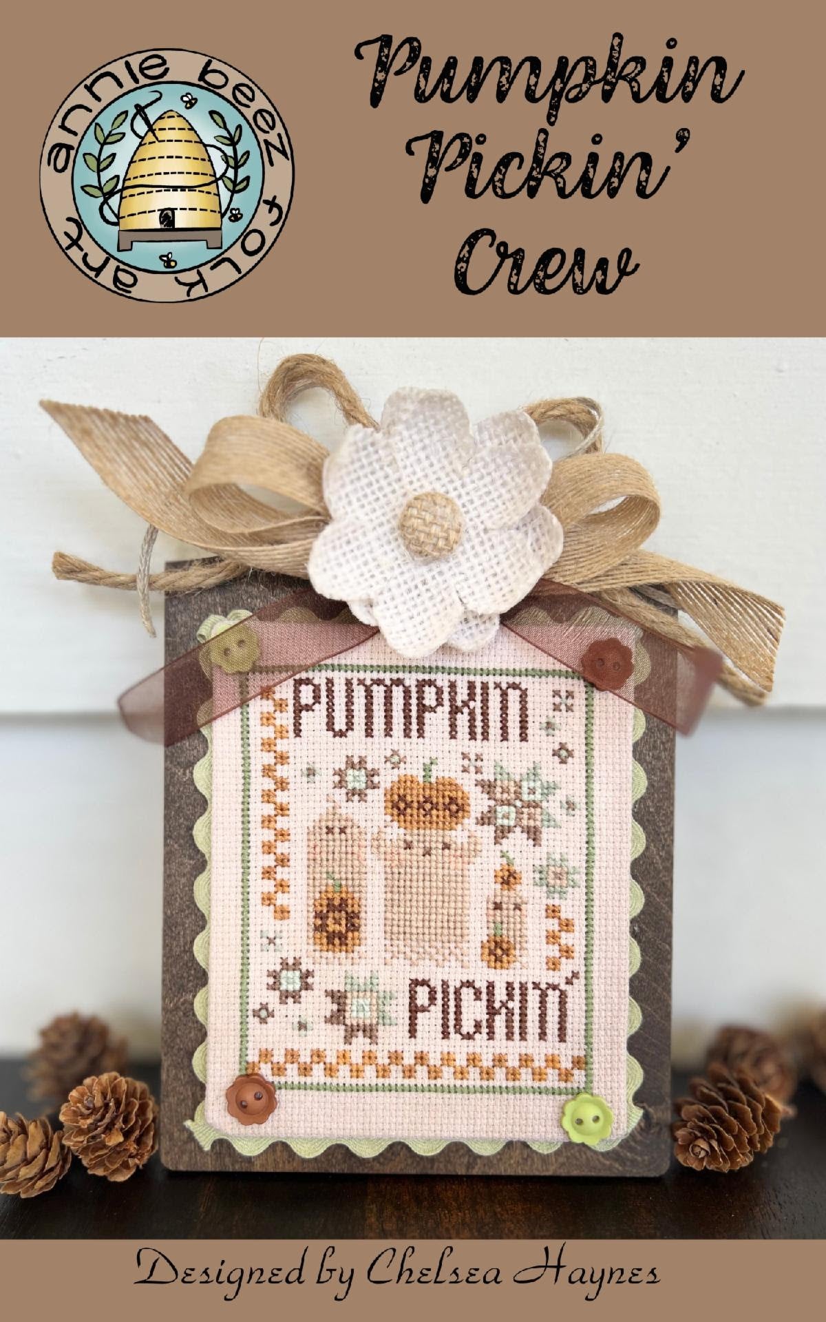 Pumpkin Pickin&#39; Crew Cross Stitch by Annie Beez Folk Art - Paper Pattern