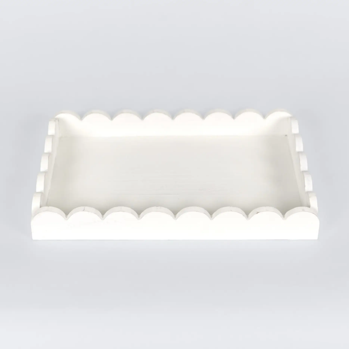 Wood Scallop Tray - 13x9x2