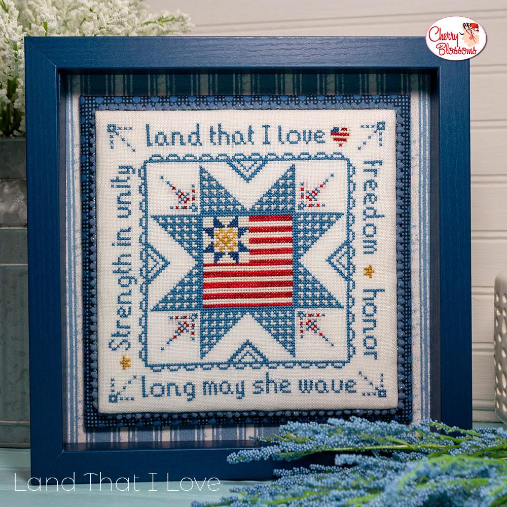 Pre-Order - Land that I Love Cross Stitch by Cherry Blossoms - Paper Pattern