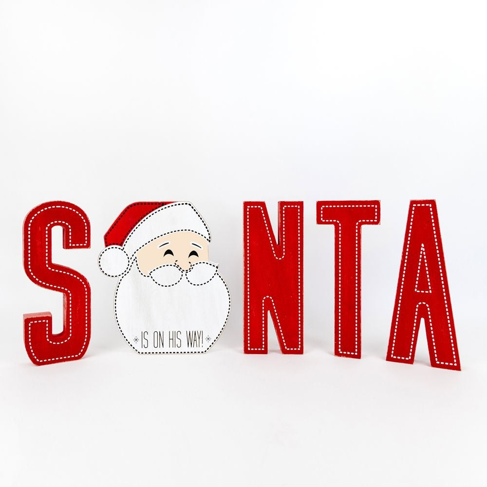 SANTA | Mid Century Christmas Collection | 22x9x1.5 chunky wood cutout | 75416