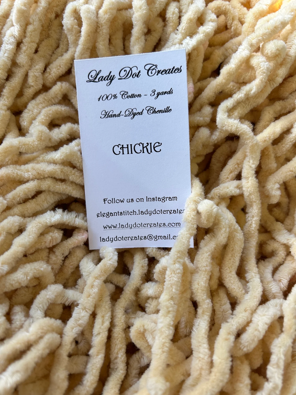 Chenille Trim - Chickie Hand-Dyed 100% Cotton  by Lady Dot Creates