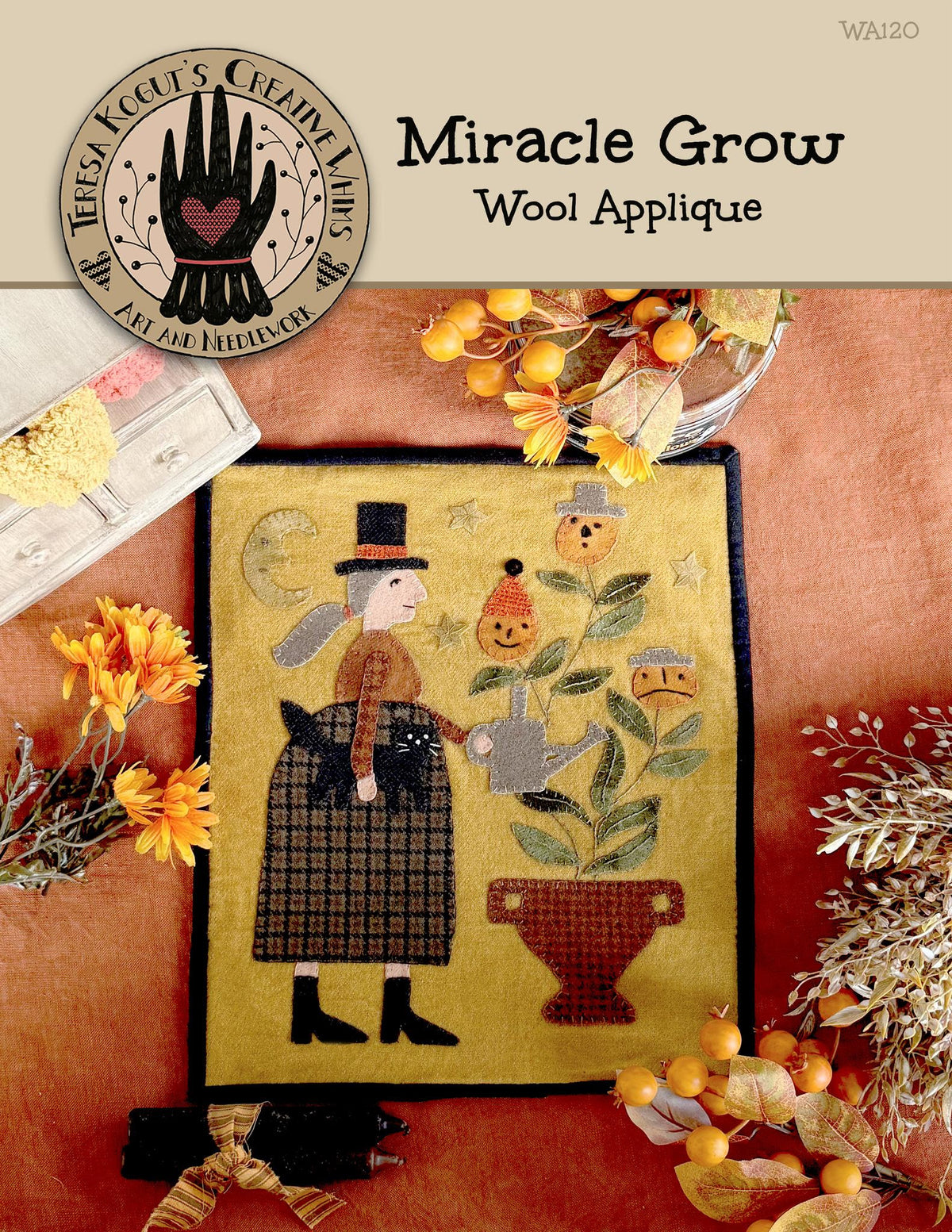 Miracle Grow Wool Applique by Teresa Kogut - Paper Pattern