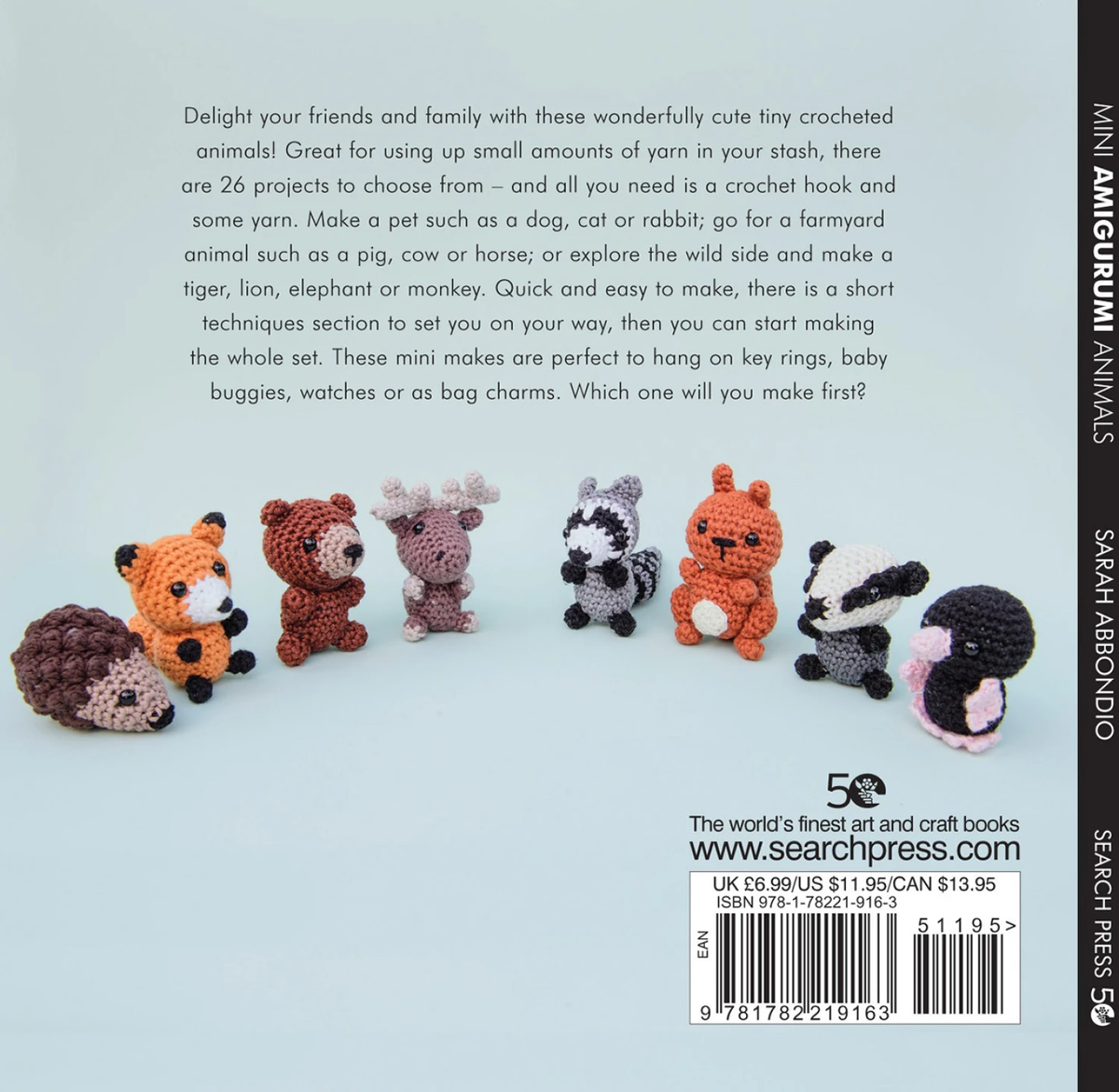 Mini Amigurumi Animals Crochet Book by Sarah Abbondio - Paper Pattern