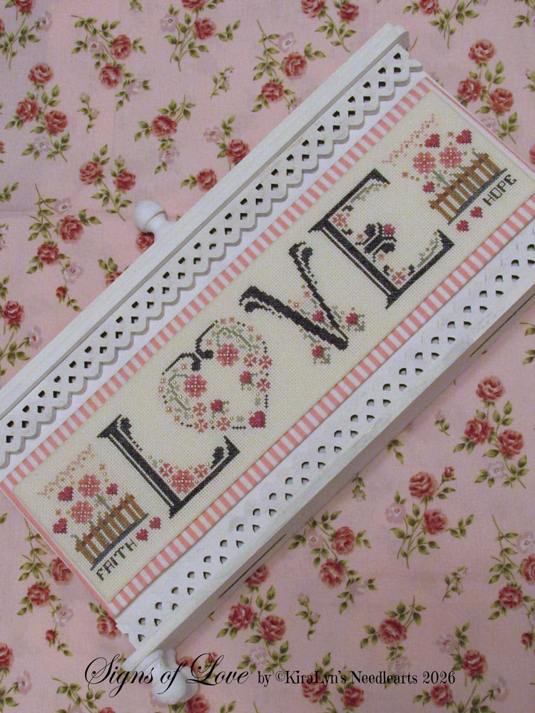 Signs of Love Cross Stitch by Kiralyn's Needlearts - Paper Pattern
