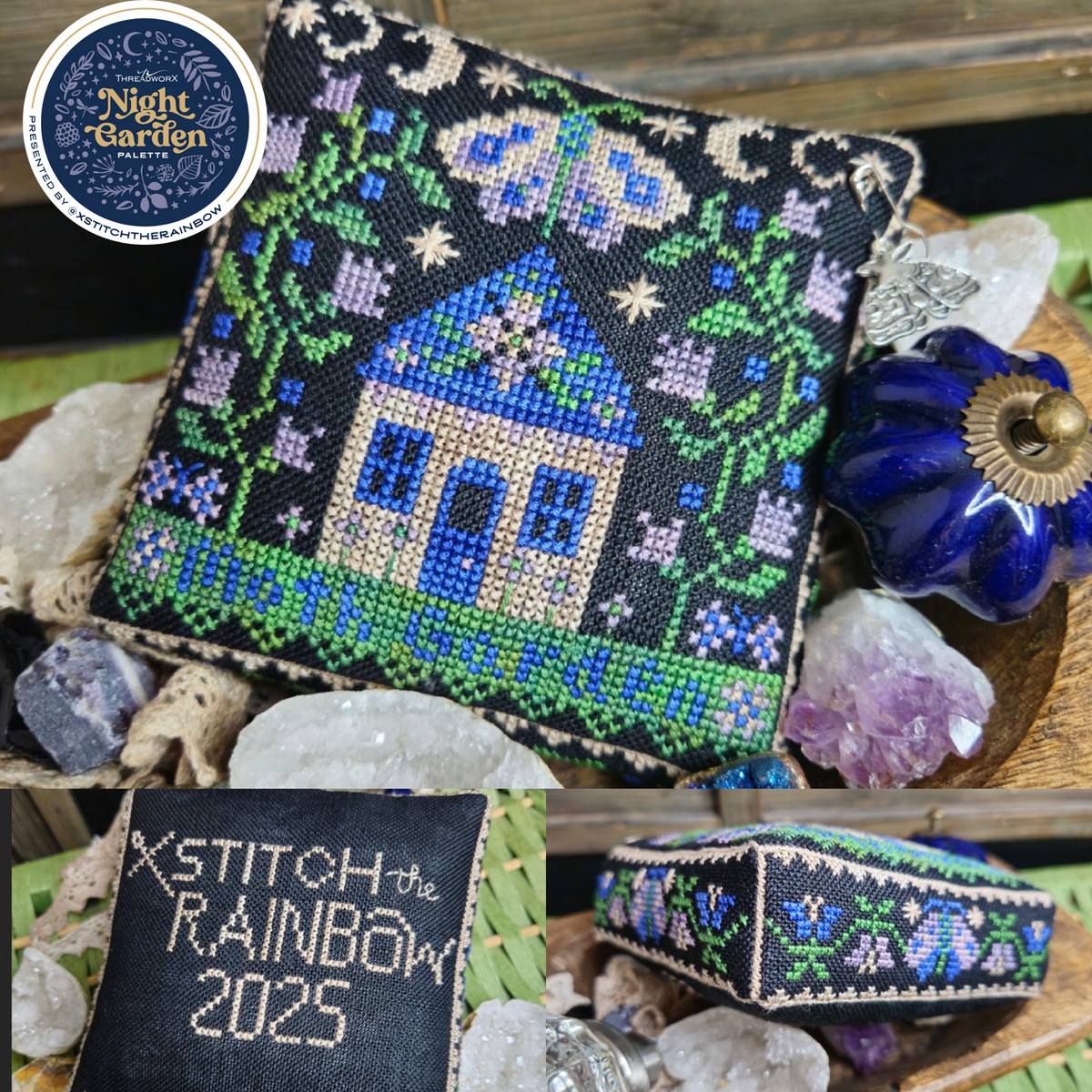 Moonlit Cottage Cross Stitch by Quaint Rose NeedleArts - Paper Pattern