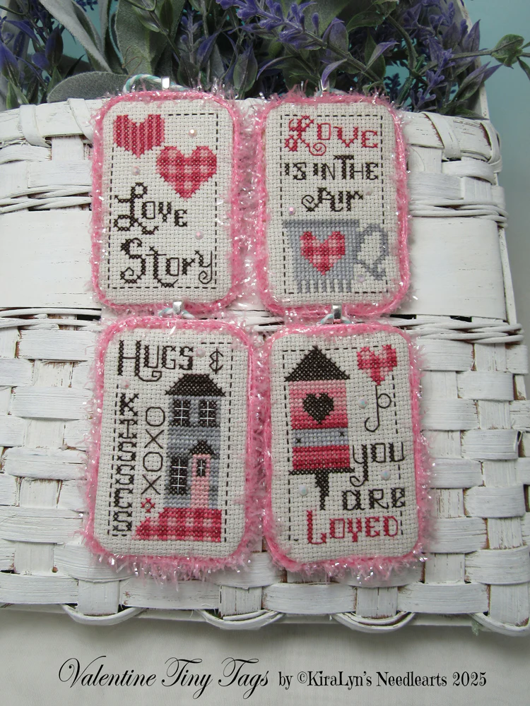 Valentines Tiny Tags Cross Stitch by Kiralyn's Needlearts - PAPER Pattern