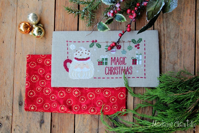 A Cup of Christmas Cross Stitch by Madame Chantilly Paper Pattern