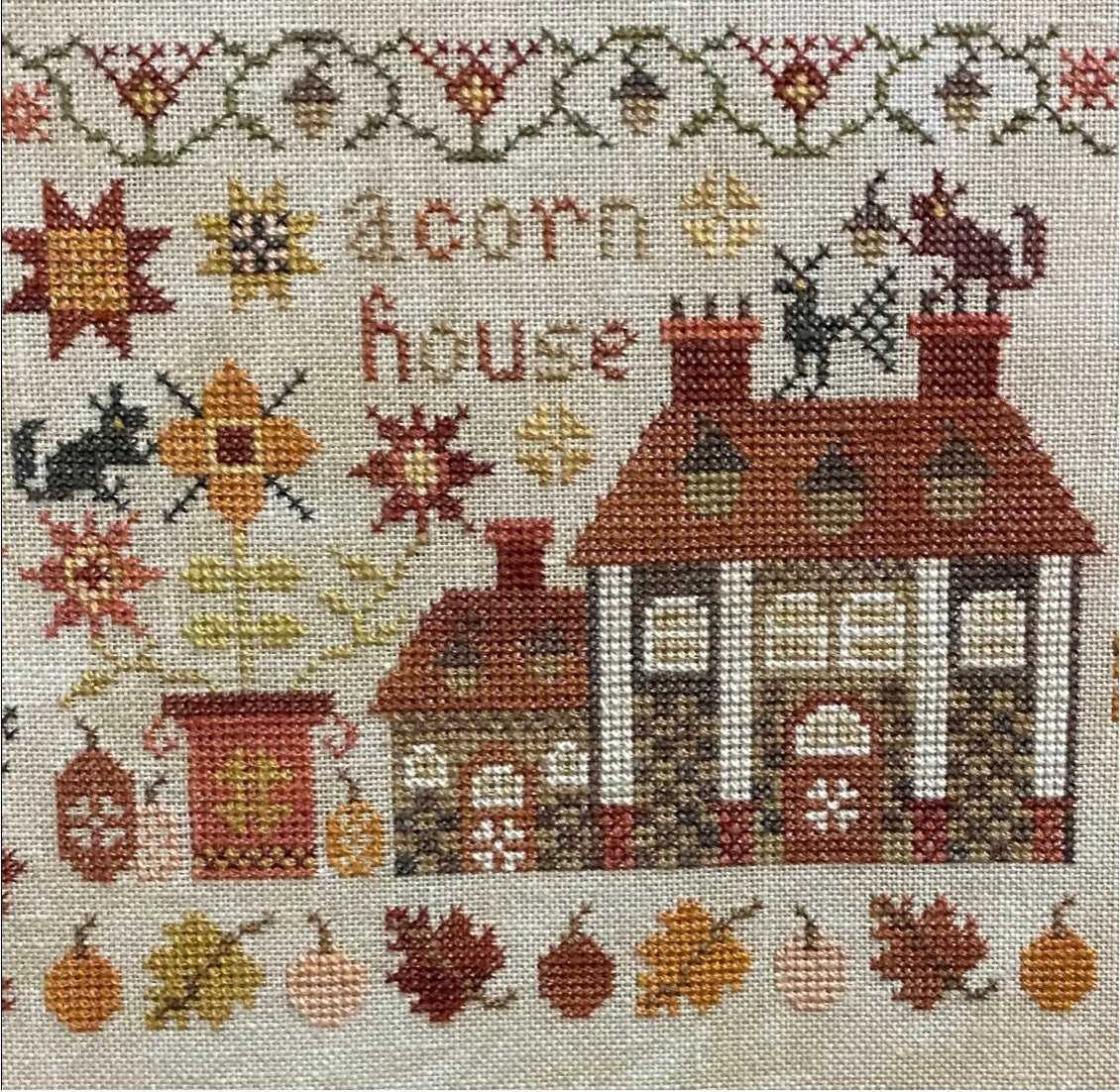 Acorn House - The Houses on Pumpkin Lane Cross Stitch by Pansy Patch Quilts and Stitchery - Paper Pattern