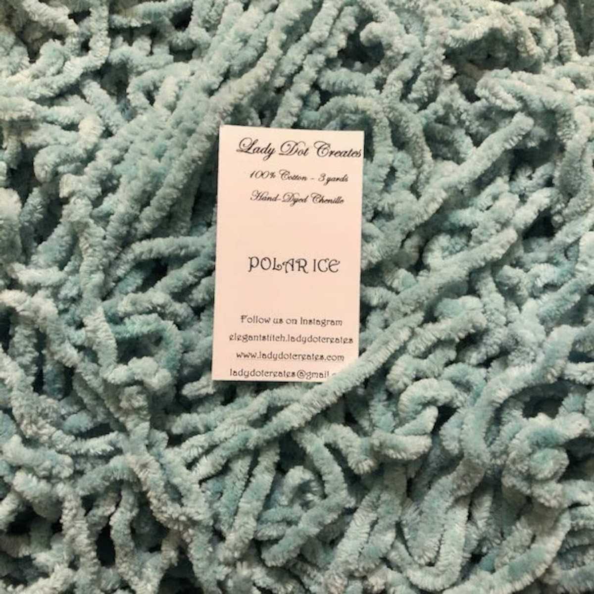 Chenille Trim - Polar Ice Hand-Dyed 100% Cotton  by Lady Dot Creates
