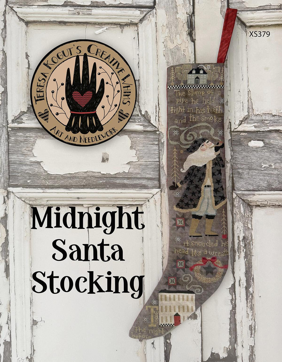 Midnight Santa Stocking Cross Stitch by Teresa Kogut - Paper Pattern