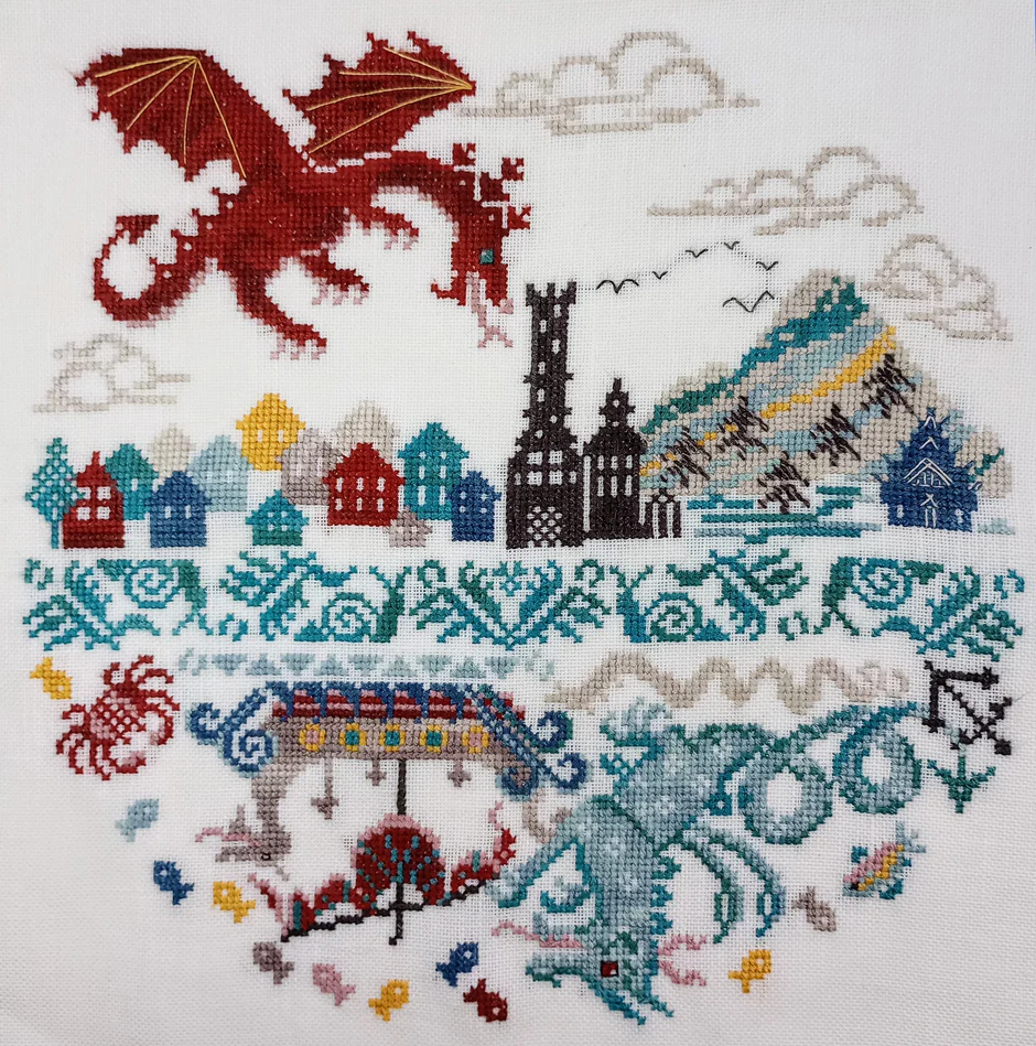 Pre-Order - Smaug&#39;s Erebor Cross Stitch by Tempting Tangles - Paper Pattern