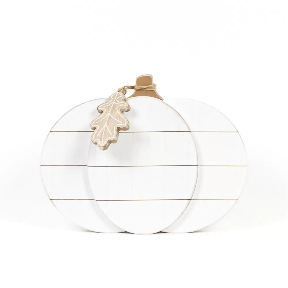 Fat Pumpkin (white) | Haunted Mansion Collection | 12x9x2 chunky wood cutout | 55266