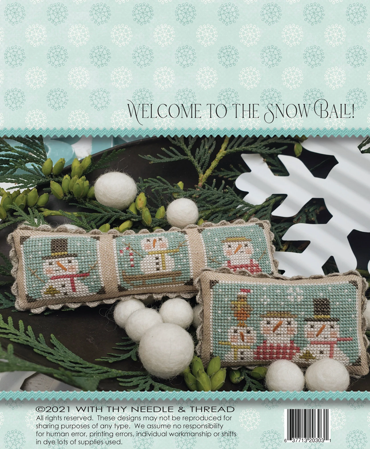 The Snow Ball Cross Stitch by With Thy Needle &amp; Thread - Paper Pattern