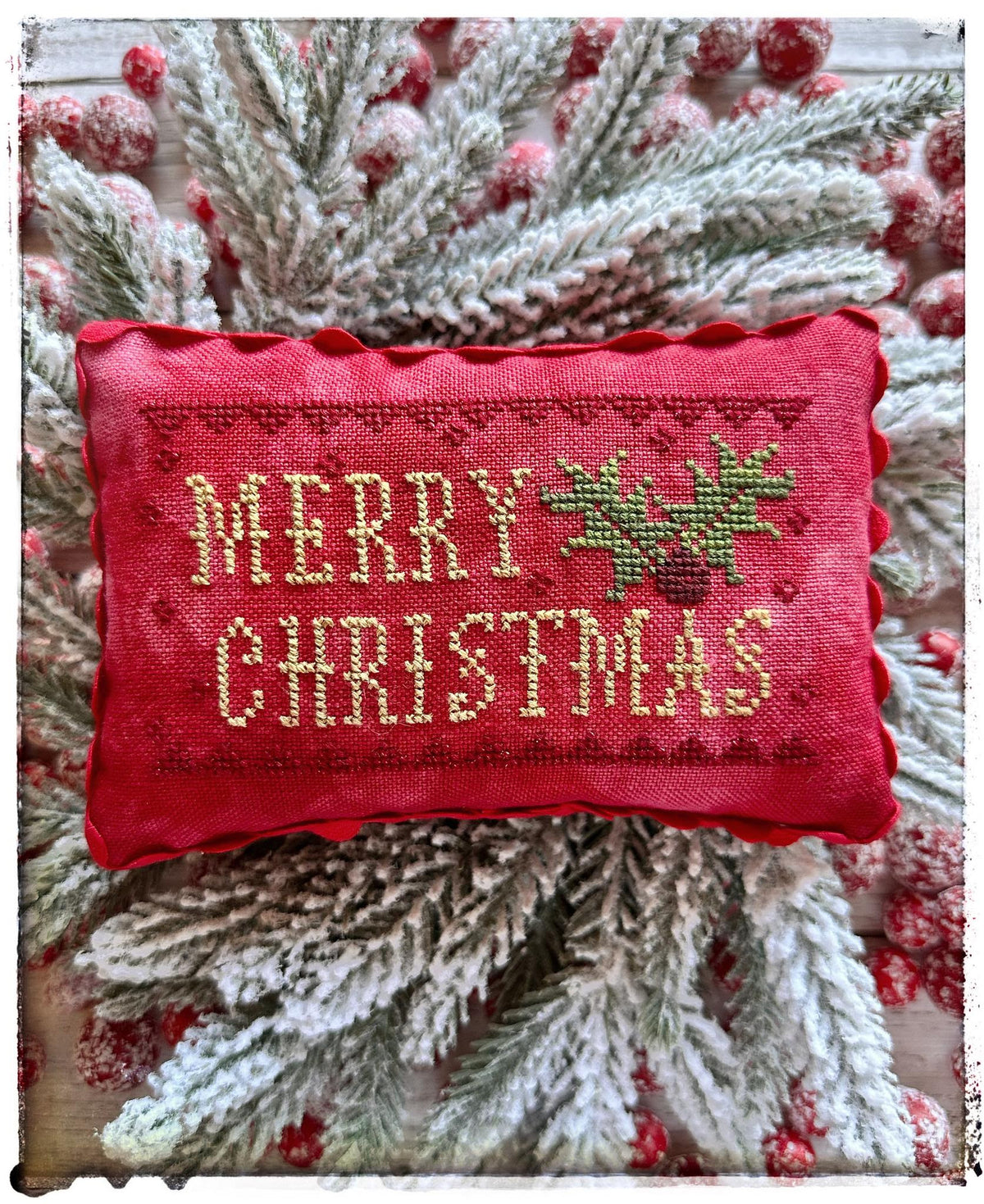 Pre-Order - Merry Christmas Holly Cross Stitch by Lucy Beam - Paper Pattern