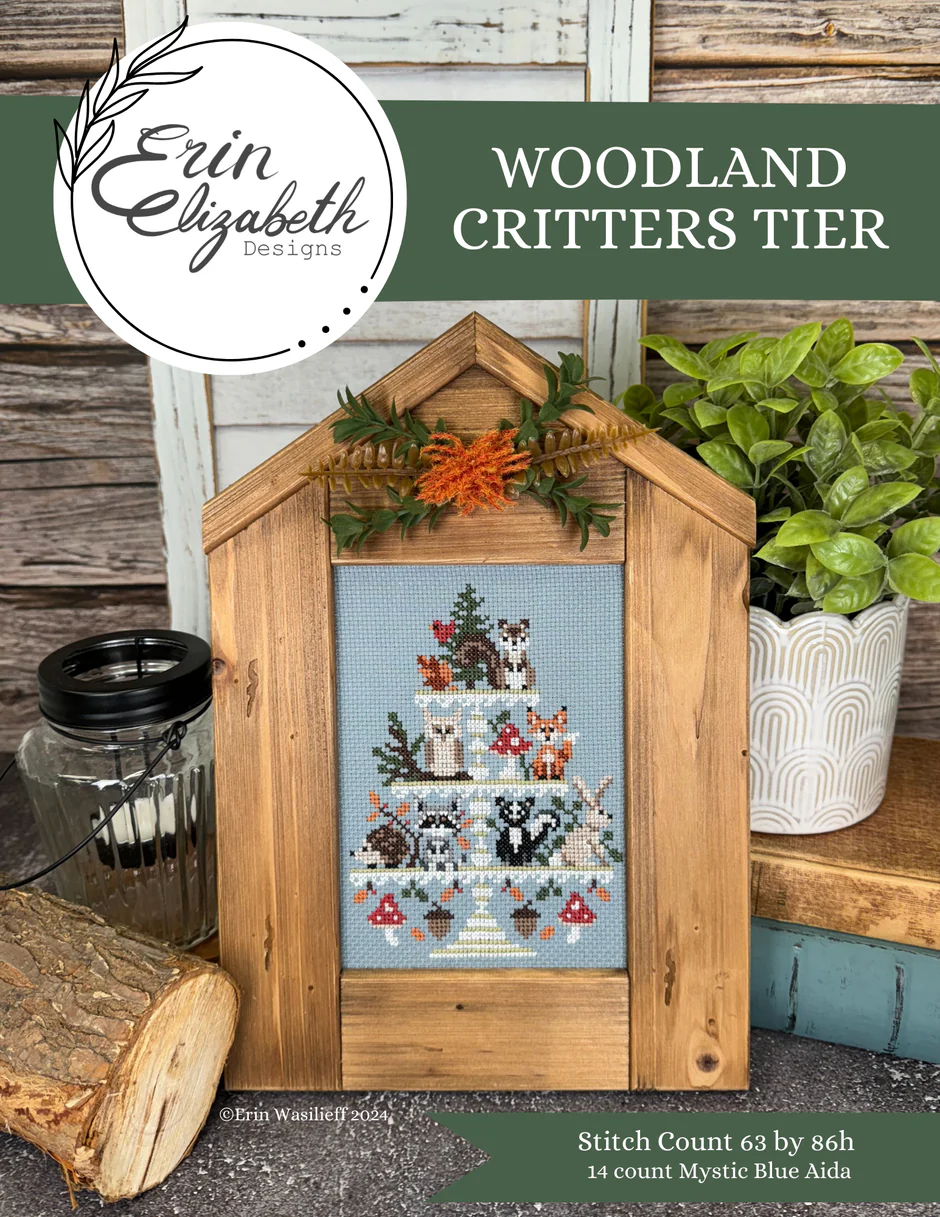 Woodland Critters Tier Cross Stitch by Erin Elizabeth - Paper Pattern