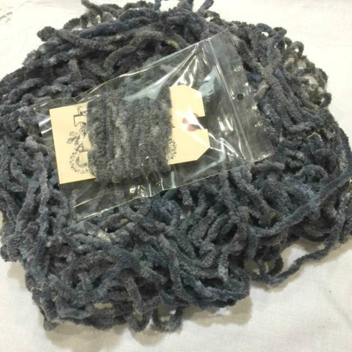 Chenille Trim - Thundercloud Hand-Dyed 100% Cotton  by Lady Dot Creates