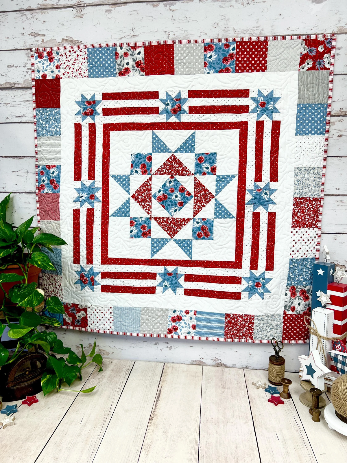 Patriotic Mystery - by Lindsey Weight of Primrose Cottage Quilts - Quilt PDF Pattern