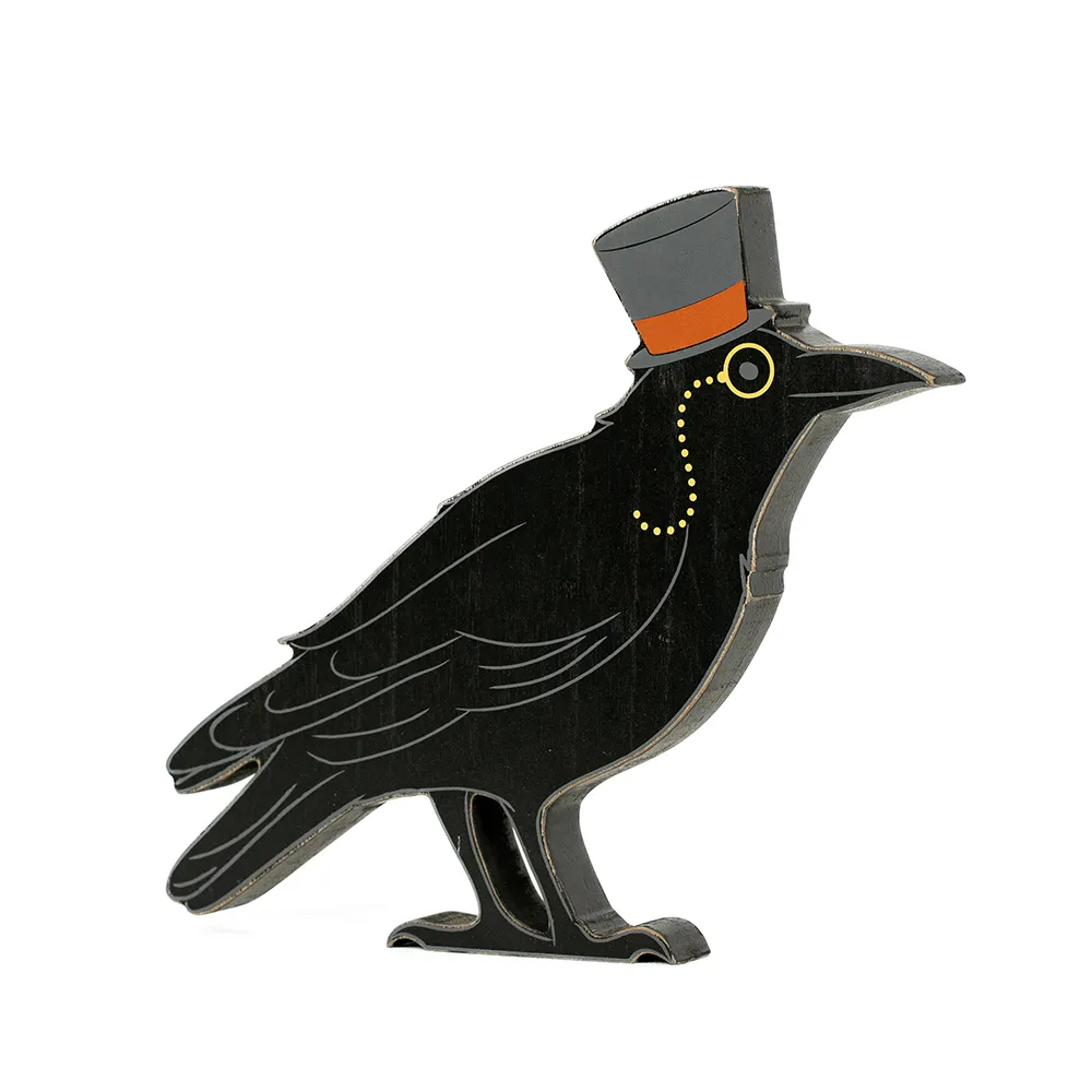 Raven | Sweet &amp; Spooky Collection | 10x9x1.5 reversible chunky wood shape | 55324