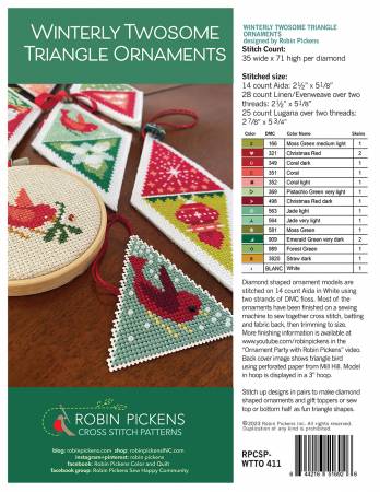 Winterly Twosome Triangle Ornaments by Robin Pickens - Paper Pattern