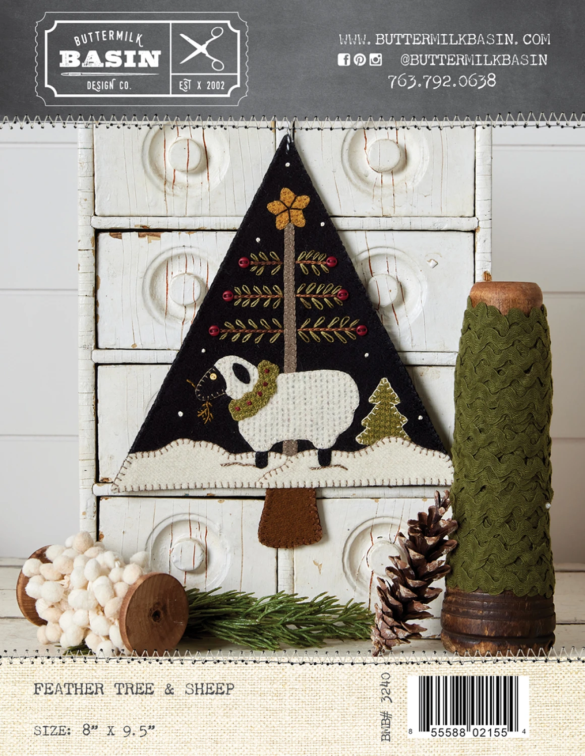 Feather Tree & Sheep Wool Applique by Buttermilk Basin  - Paper Pattern