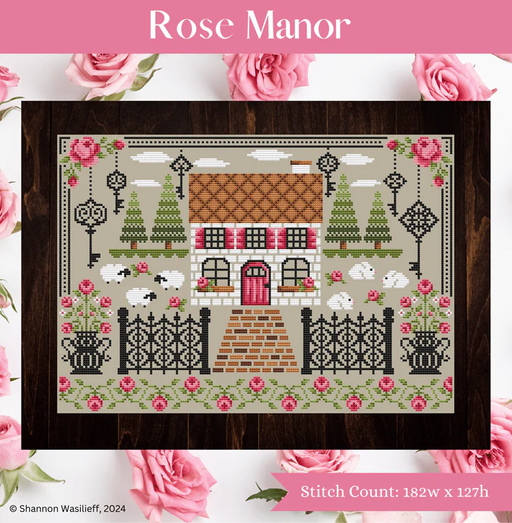 Pre-Order - Rose Manor Cross Stitch by Shannon Christine - Paper Pattern