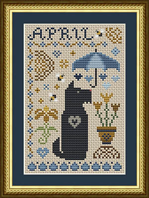 Scottie April Dog Cross Stitch by Happiness is Heartmade - Paper Pattern