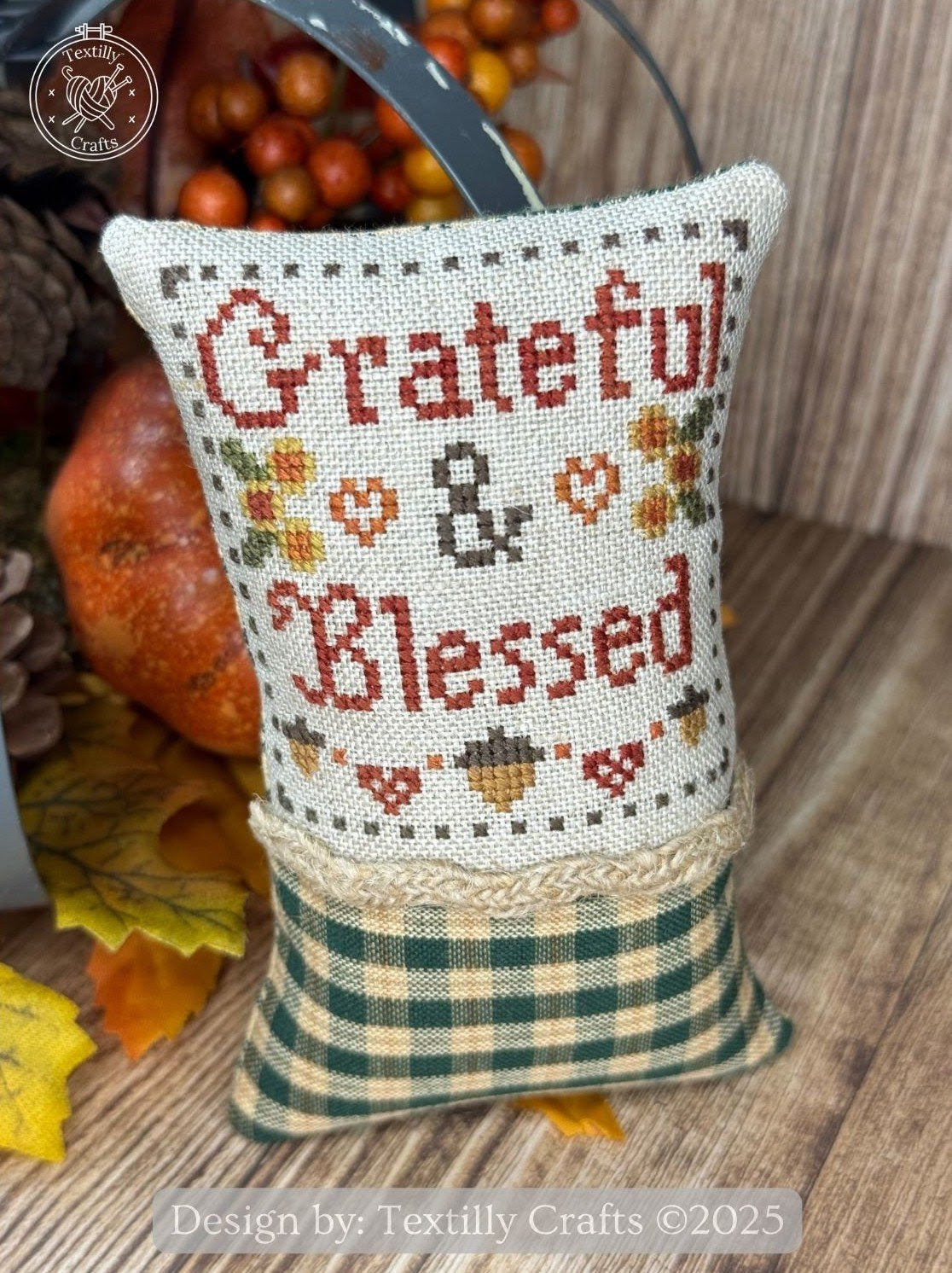 Grateful & Blessed Cross Stitch by Textilly Crafts - Paper Pattern