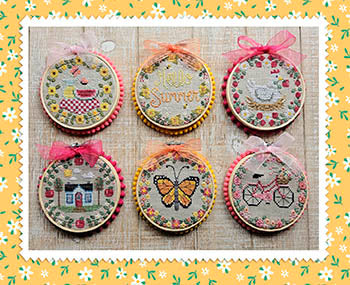 Summer Mini Rounds Cross Stitch by Waxing Moon Designs - Paper Pattern