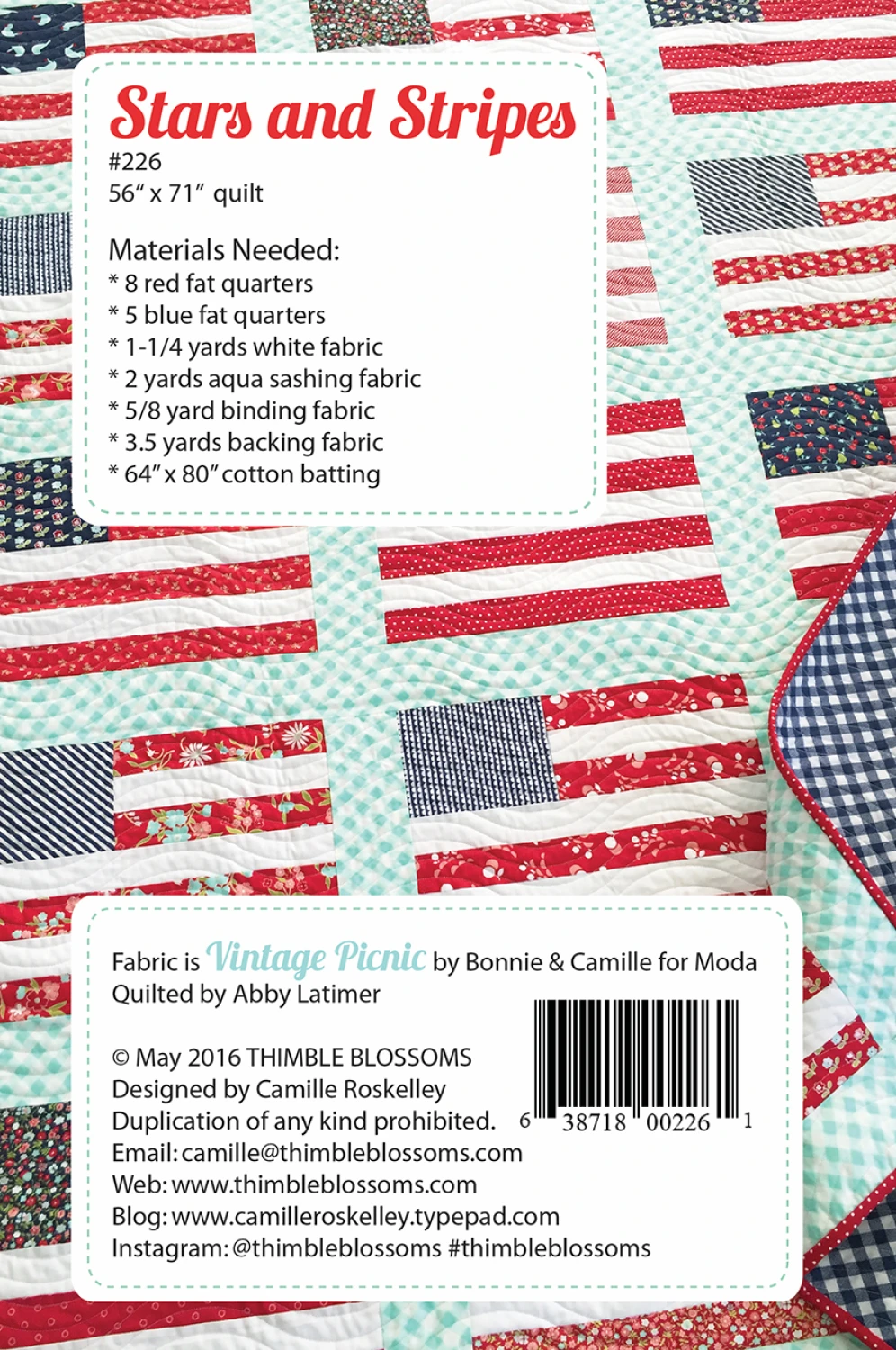 Stars and Stripes Quilt Pattern by Camille Roskelley - Paper Pattern