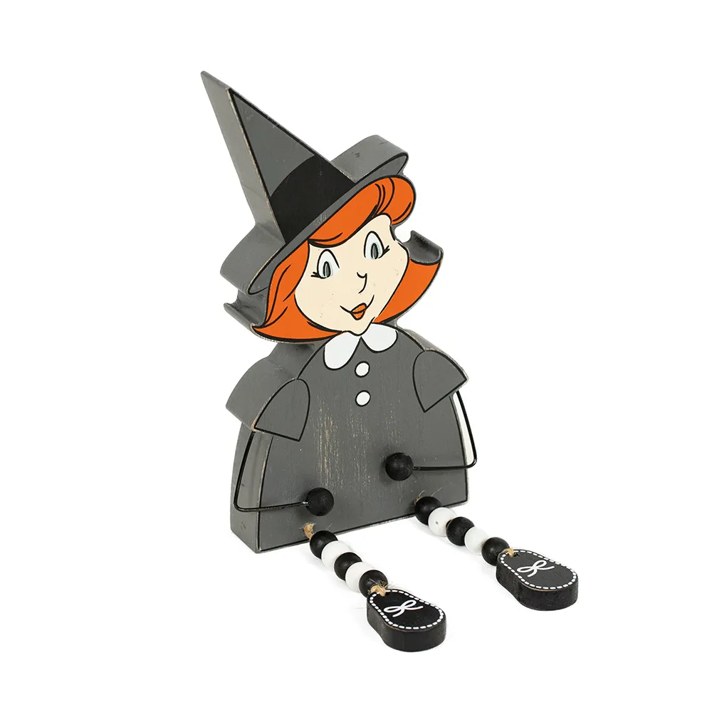 Witch | Sweet &amp; Spooky Collection | 5x8x1.5 reversible chunky wood shape w/beads | 55323