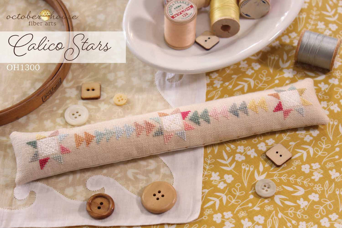 Calico Stars Cross Stitch by October House Fiber Arts - Paper Pattern