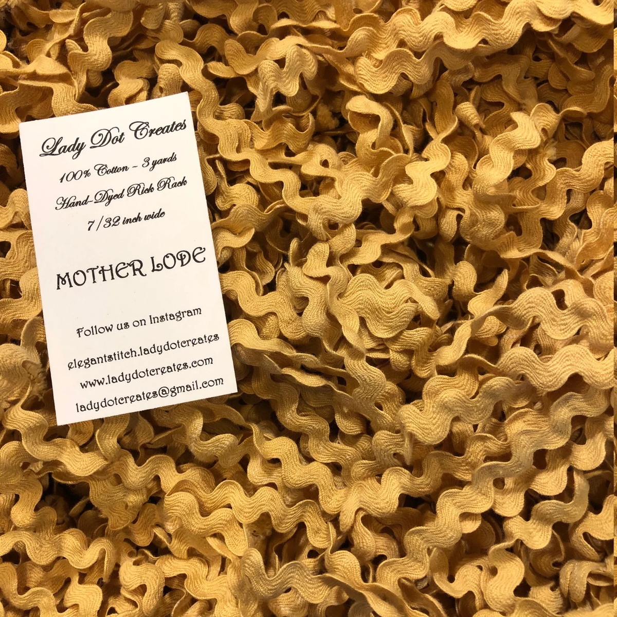 Ric Rac Trim - Motherlode Hand-Dyed 100% Cotton Half Inch by Lady Dot Creates