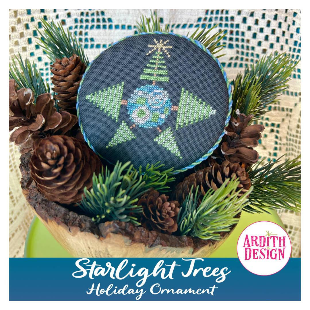 Pre-Order - Starlight Trees Cross Stitch by Ardith Design - Paper Pattern