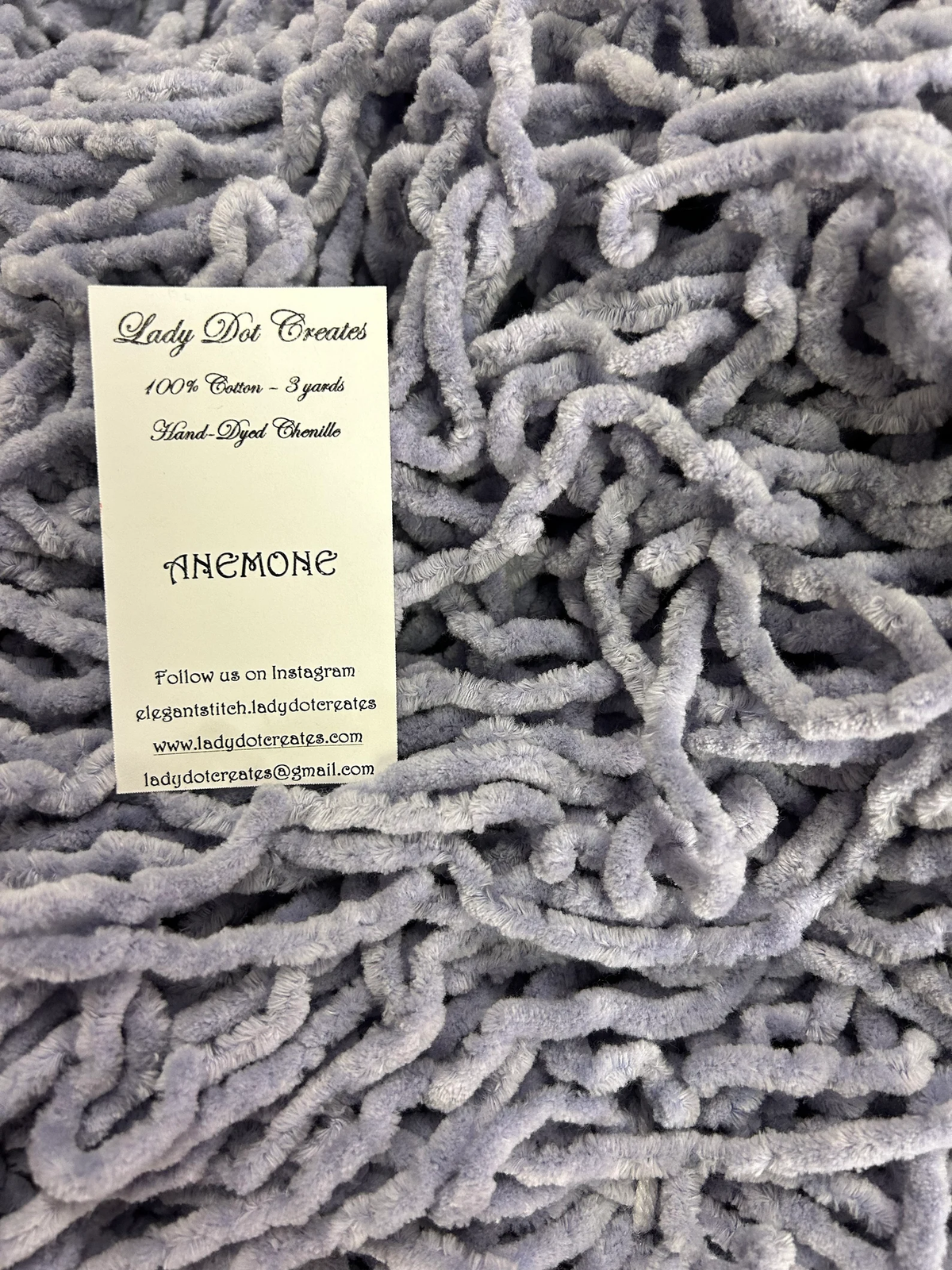 Chenille Trim - Anemone Hand-Dyed 100% Cotton  by Lady Dot Creates