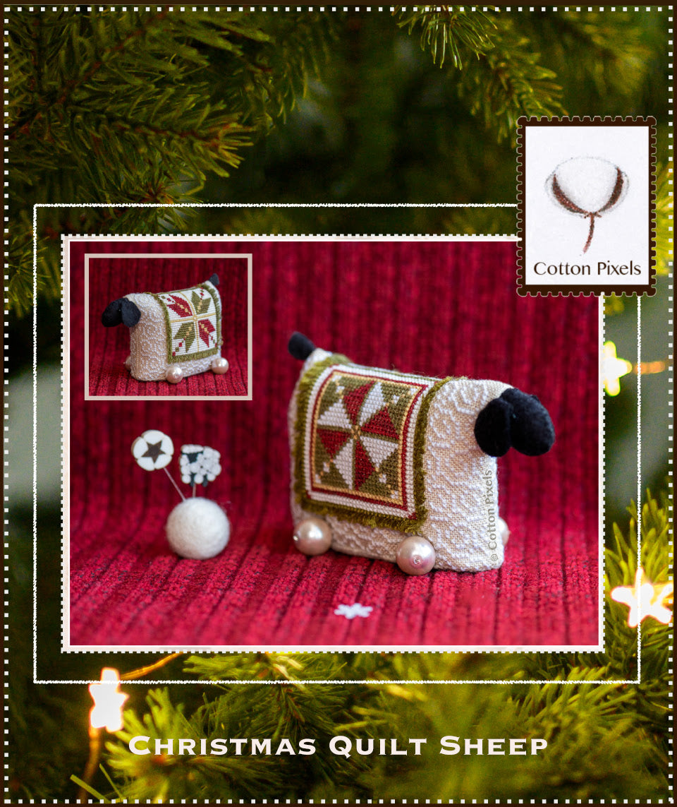 Christmas Quilt Sheep Cross Stitch by Cotton Pixels - Paper Pattern