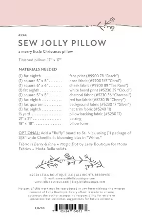 Sew Jolly Quilt Pattern by Lella Boutique - Paper Pattern