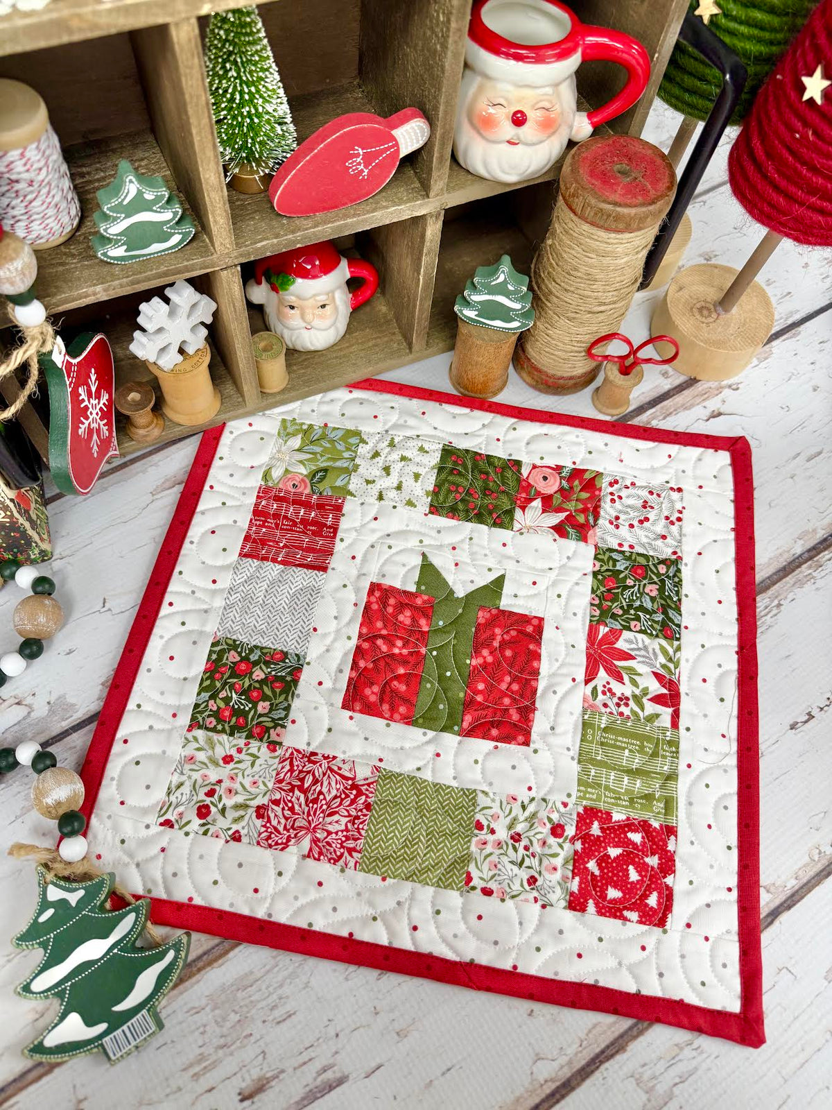 P is for Present Quilt Kit Using Berry &amp; Pine by Lella Boutique for Moda Fabrics