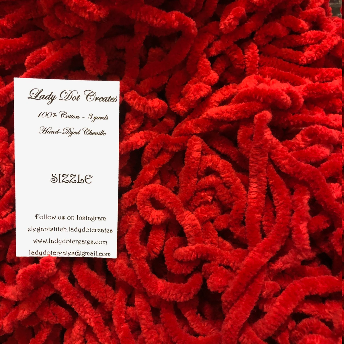 Chenille Trim - Sizzle Hand-Dyed 100% Cotton  by Lady Dot Creates