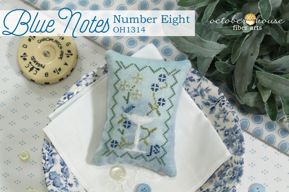 Blue Notes #8 Cross Stitch by October House Fiber Arts - Paper Pattern
